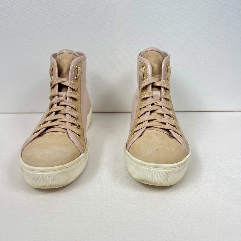 GUC Northstar Womens Pink Leather Suede High Top Zip Sneakers Casual Shoes Sz 36